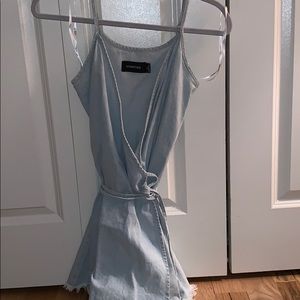 MINK PINK wrap tie denim dress XS